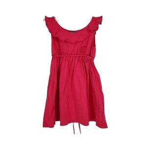 Chaps Pink Ruffle Cotton Tie Girl's Sundress